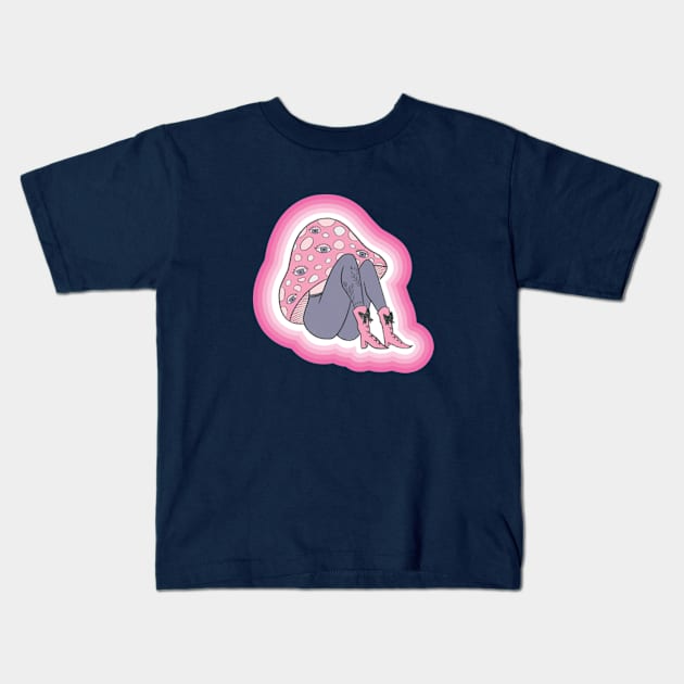 Mushroom eyes Kids T-Shirt by ninocflores